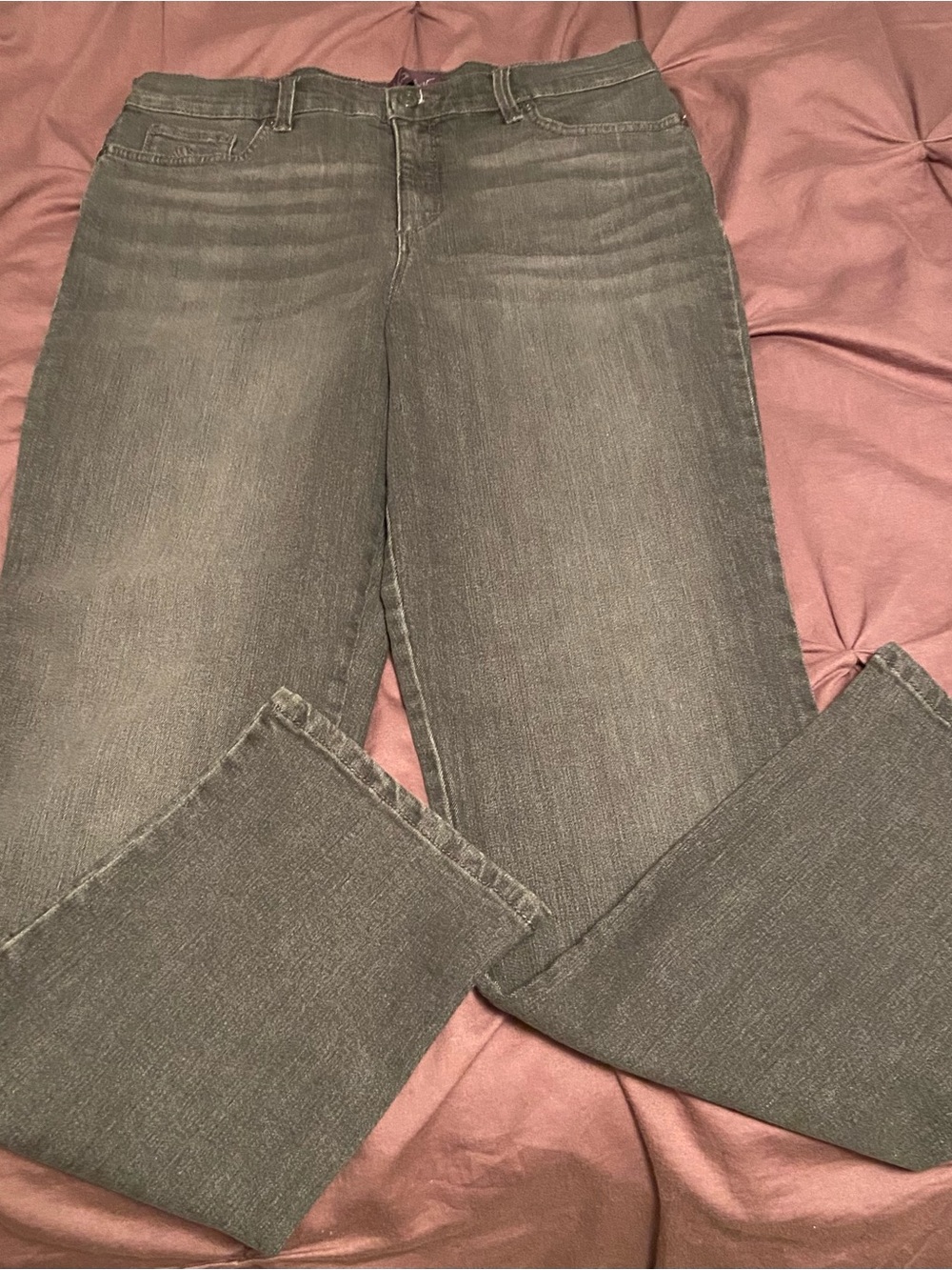 Gloria Vanderbilt Faded Gray Wide Leg Jeans